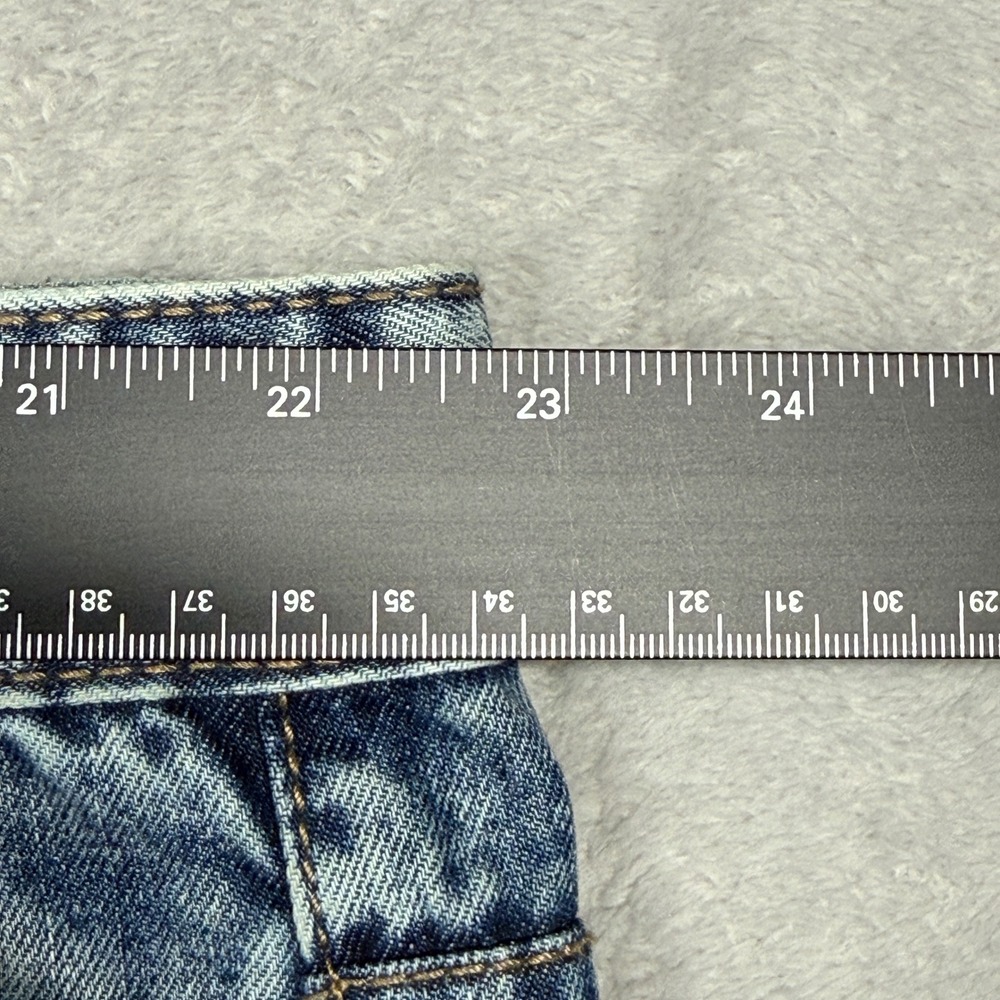 Smoke Rise Jeans Mens 44x32 Blue Acid Wash Distressed Straight Leg Denim Pants - Picture 4 of 10